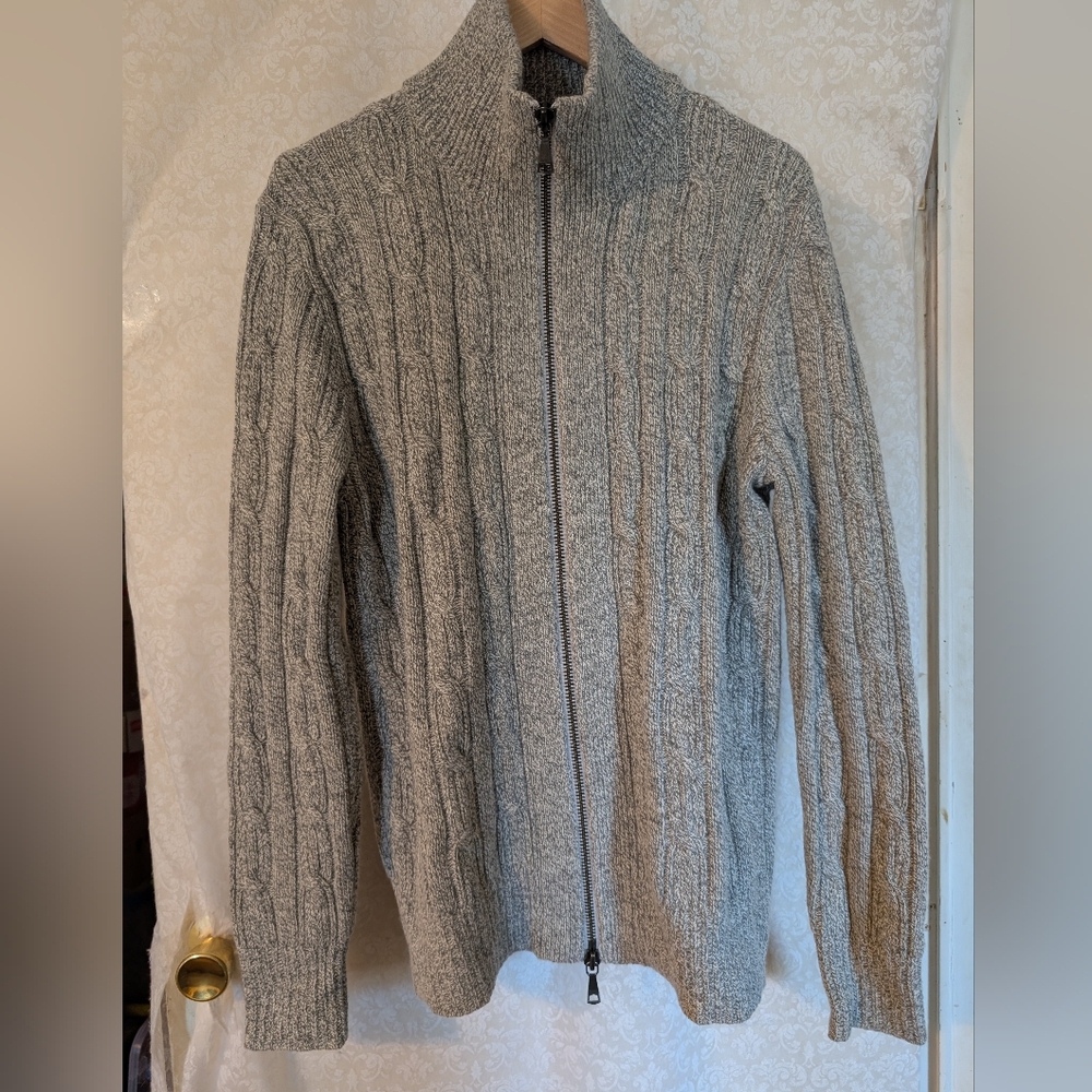 Banana Republic Gray Wool Blend Cable Knit‎ Cardigan Large